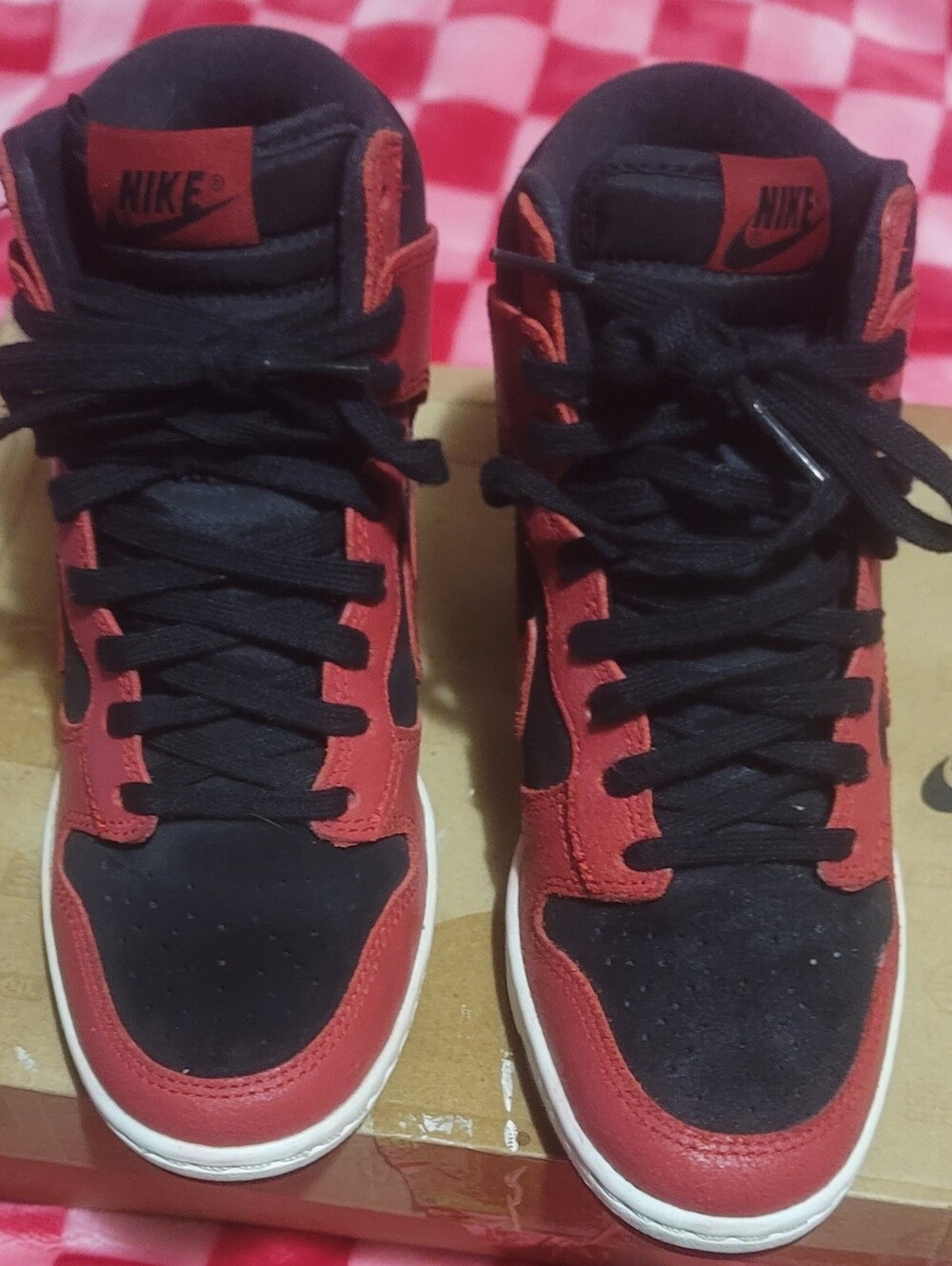 Nike Women’s  Sky Hi Hidden Wedge Sneakers in Red and Black - Picture 6 of 6